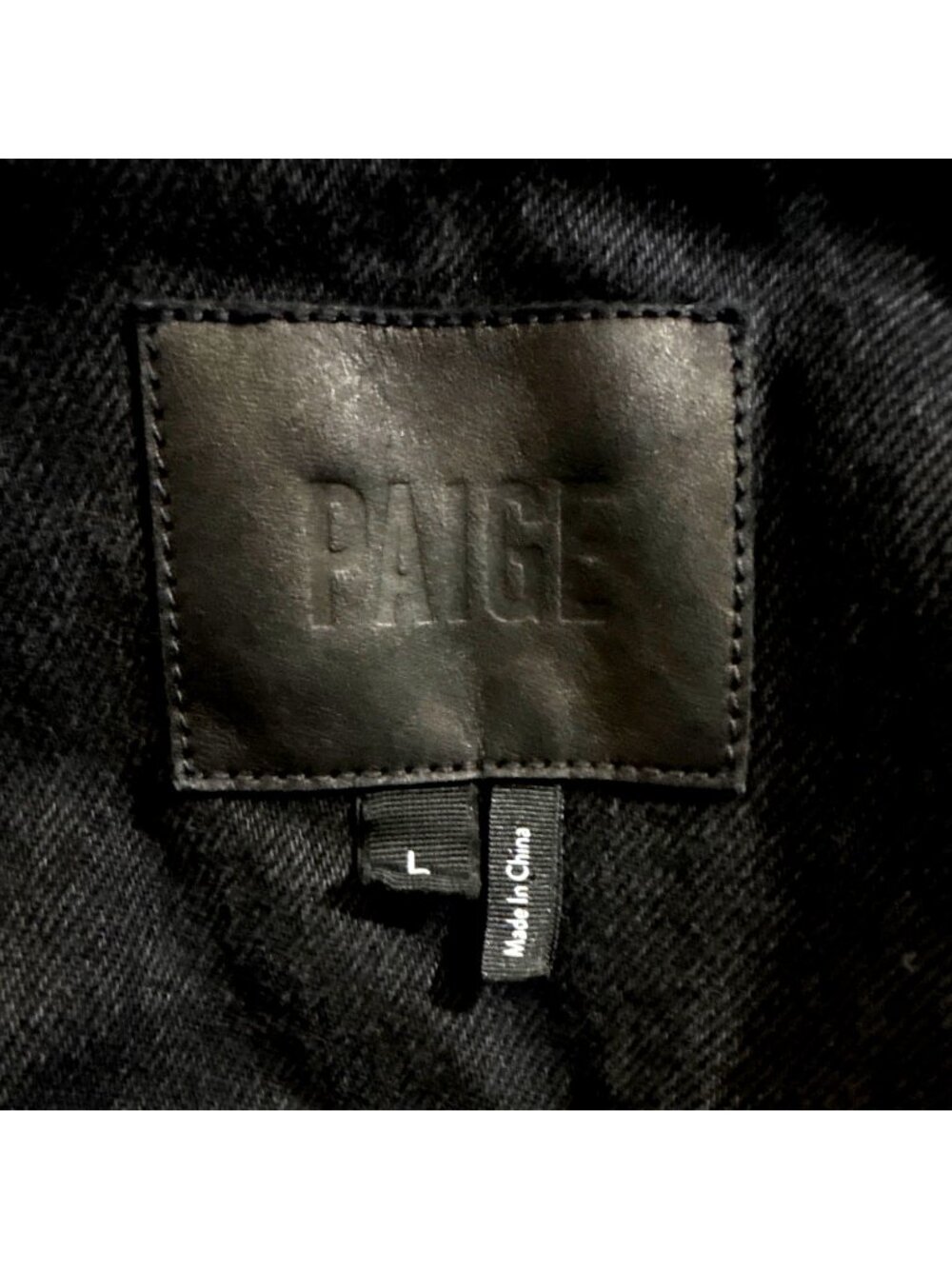 PAIGE Vivienne Cropped Faded Black Denim Zip Jacket L - Picture 3 of 10